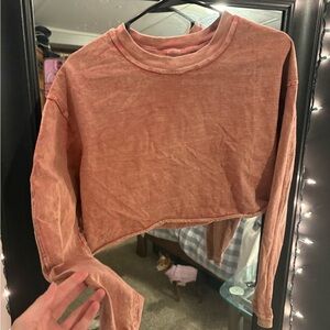 Trendy Women's Asymmetrical Crop Top in Pink
